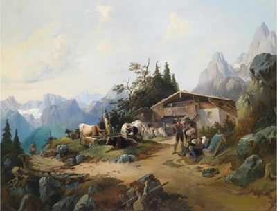 In the High Alps by August Gerasch - Auction record, sale price, and art valuation. Compare with similar artists and explore comparable artworks.