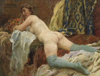 Sample artwork by Paul Paede (1868 - 1929), known for female nude painting - View similar artists and auction records