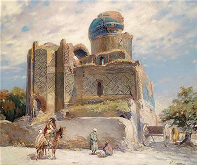 The Mosque of Timur-Tamerlam in Samarkand by Bertolan Vigh - Auction record, sale price, and art valuation. Compare with similar artists and explore comparable artworks.