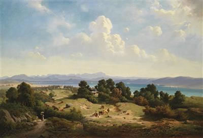 View of Lake Starnberg by Josef Mayburger - Auction record, sale price, and art valuation. Compare with similar artists and explore comparable artworks.