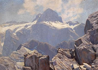 The Triglav from the peak of Razan in the Julian Alps