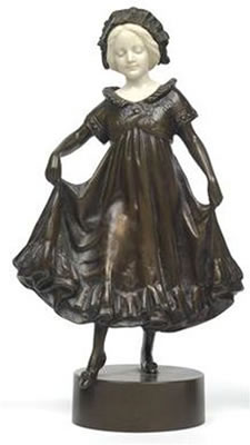 A dancing girl in a bonnet