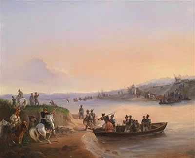 Crossing a River. An Episode from the Russian Army's Campaign of 1813-1814