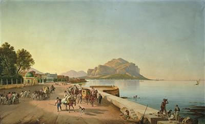 Sample artwork by Franz Ludwig Catel (1778 - 1856), known for serene atmospheric landscape, mountain and coastal view  painting, architecture - View similar artists and auction records