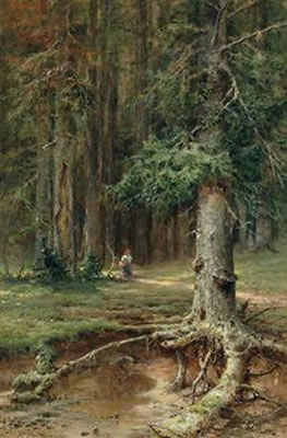 Sample artwork by Julius Yulevich Von Klever (1850 - 1924), known for landscape, snow scene, religious painting, romanticism, luminism - View similar artists and auction records