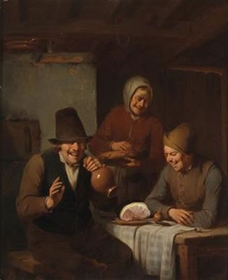 Cheerful Group at the Inn