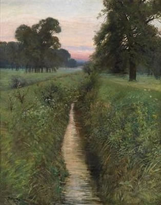 Large Landscape with Stream in the Sunset by Istvan Bosznay - Auction record, sale price, and art valuation. Compare with similar artists and explore comparable artworks.