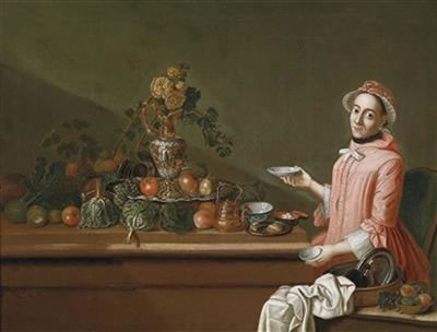 A lady and a gentleman at a table laden with food by Peter Jacob Horemans - Auction record, sale price, and art valuation. Compare with similar artists and explore comparable artworks.