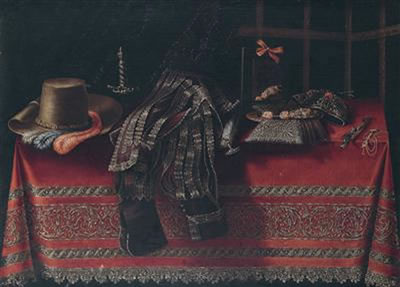 A still life with items of clothing, weapons and a mirror on an embroidered, red table cloth by Carlo Manieri - Auction record, sale price, and art valuation. Compare with similar artists and explore comparable artworks.