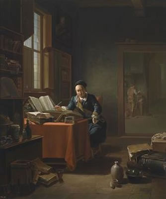Two scholars in their studies