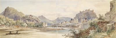 Sample artwork by Anton Altmann the Younger (1808 - 1871), known for landscape, skyscape and mountain view painting, atmospherics, panoramas - View similar artists and auction records