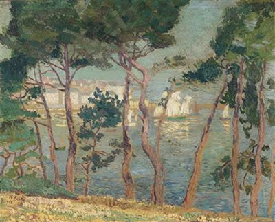 Kiefern an franz. Hafenstadt' by Helene Funke - Auction record, sale price, and art valuation. Compare with similar artists and explore comparable artworks.