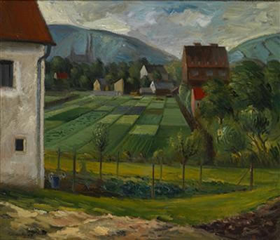 View from Rosenhügel over the fields towards the Karl Borromäus church in Lainz by Ferdinand Stransky - Auction record, sale price, and art valuation. Compare with similar artists and explore comparable artworks.
