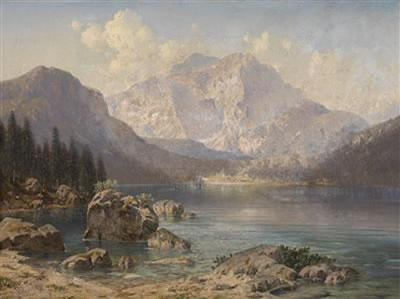 "The vordere Langbath See with the Imperial Hunting Lodge"