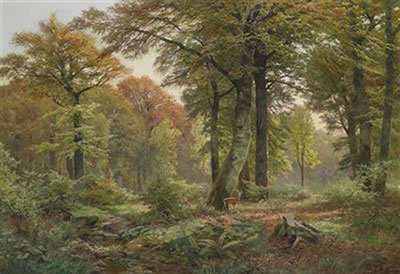 Small Woodland Clearing with Roe Deer by Heinrich Boehmer - Auction record, sale price, and art valuation. Compare with similar artists and explore comparable artworks.