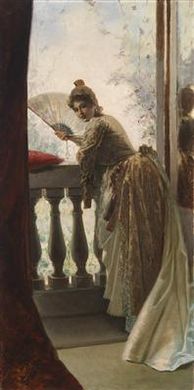Dame mit Fächer am Balkon by Luigi Sorio - Auction record, sale price, and art valuation. Compare with similar artists and explore comparable artworks.