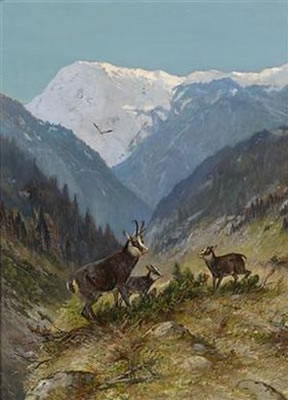 Flock of Chamois in the High Mountains by Moritz Muller the Younger - Auction record, sale price, and art valuation. Compare with similar artists and explore comparable artworks.