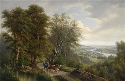 Large Danube Landscape with view of Nussdorf by Joseph Jacob Burgaritzky - Auction record, sale price, and art valuation. Compare with similar artists and explore comparable artworks.