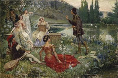 Sample artwork by Salvatore Postiglione (1861 - 1906), known for smiling faced figure and portrait painting, teaching - View similar artists and auction records