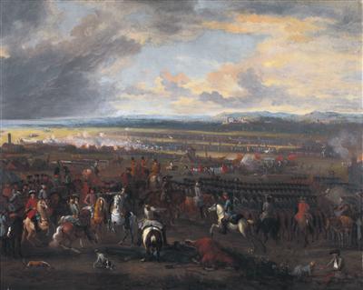 Sample artwork by Jan van Huchtenberg (1647 - 1733), known for landscape, hunting, cavalry genre painting - View similar artists and auction records