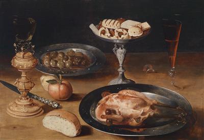 A banquet still life with vessels