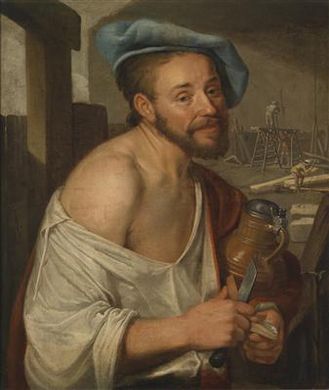 A man eating a snack, to the rear workers building a house by Jacob Gerritsz Cuyp - Auction record, sale price, and art valuation. Compare with similar artists and explore comparable artworks.