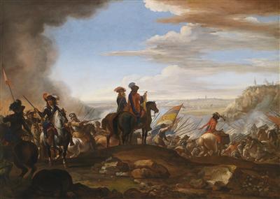 The troops of Grand Duke Cosimo III of Tuscany in action by Giuseppe Pinacci - Auction record, sale price, and art valuation. Compare with similar artists and explore comparable artworks.