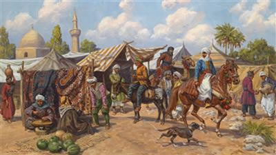 Oriental Market Scene by Leszek Piasecki - Auction record, sale price, and art valuation. Compare with similar artists and explore comparable artworks.