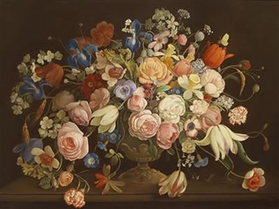 Large Decorative Still Life with Flowers