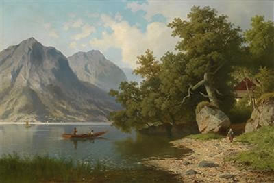Sample artwork by Heinrich Eduard Heyn (1856 - 1932), known for romantic landscape painting, castles in background - View similar artists and auction records