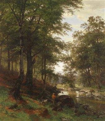 Idyllic Scene in a Beech Grove