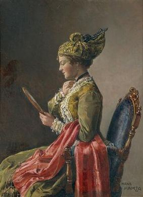 Girl Wearing the Traditional Costume of Linz