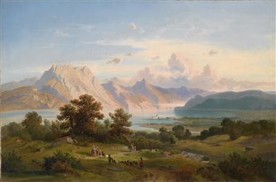 View of Schloss Ort on Traunsee