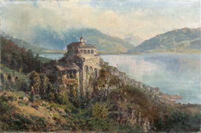 View of Morcote on Lake Lugano