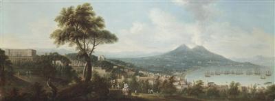 Blick auf Neapel vom Scudillo mit dem Palazzo di Capodimonte; Blick auf den Golf von Pozzuoli