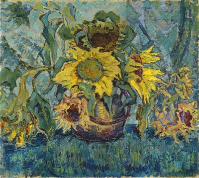 "Vase mit Sonnenblumen"