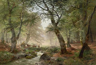 Woodland Landscape with Deer