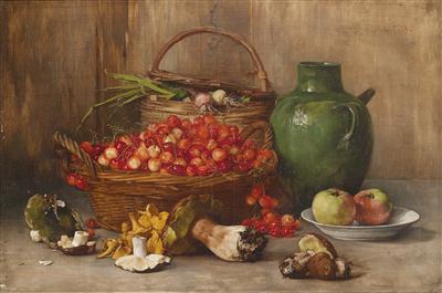 Still Life with Mushrooms, Cherries and an Earthenware Jug by Ludwig Eibl - Auction record, sale price, and art valuation. Compare with similar artists and explore comparable artworks.