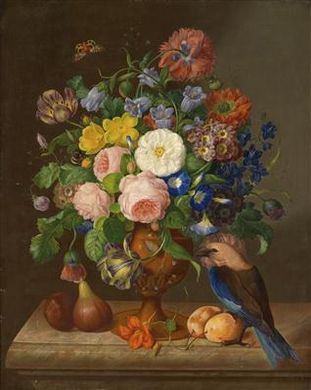 Large Flower Piece with Bird