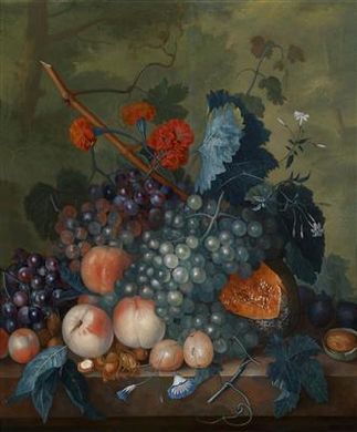A pair of still lifes with pears, peaches, grapes, pomegranates and other fruits by Jacob Huysum - Auction record, sale price, and art valuation. Compare with similar artists and explore comparable artworks.