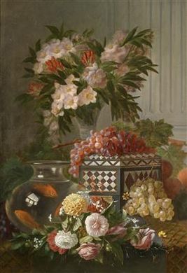 Still Life with Fruit and Flowers by Marie de Bievre - Auction record, sale price, and art valuation. Compare with similar artists and explore comparable artworks.