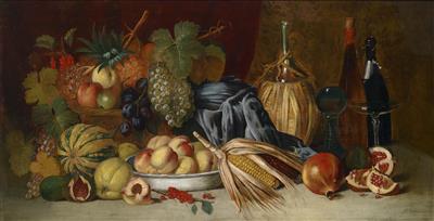Still Life with Fruit and Wine Bottle