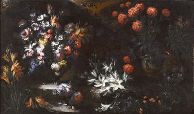 Still life Flowers with Lilies; Still life of Flowers and Strawberries by Margherita Caffi - Auction record, sale price, and art valuation. Compare with similar artists and explore comparable artworks.