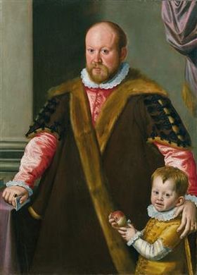 Portrait of a man with his young son from the Passerini family