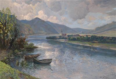 Landscape in the Wachau with View of Mautern, Dürnstein in the background