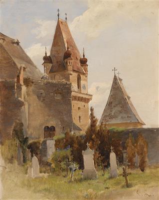 View of the Church in Perchtoldsdorf by Carl Lafite - Auction record, sale price, and art valuation. Compare with similar artists and explore comparable artworks.