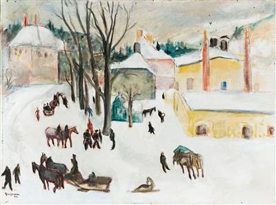 Winter landscape by Rudolf Grossmann - Auction record, sale price, and art valuation. Compare with similar artists and explore comparable artworks.