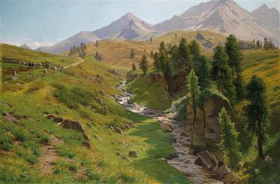 Landscape in Kufstein on a Summer Evening by Georg-Hermann Engelhardt - Auction record, sale price, and art valuation. Compare with similar artists and explore comparable artworks.