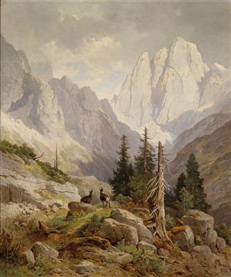 Sample artwork by Leopold Munsch (1826 - 1888), known for landscape painting of mountain landscapes in south tyrol and the salzkammergut. - View similar artists and auction records