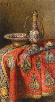 Still life with oriental antiques